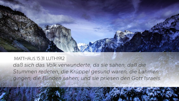 Matthäus 15:31 LUTH1912 Bible Verse Image