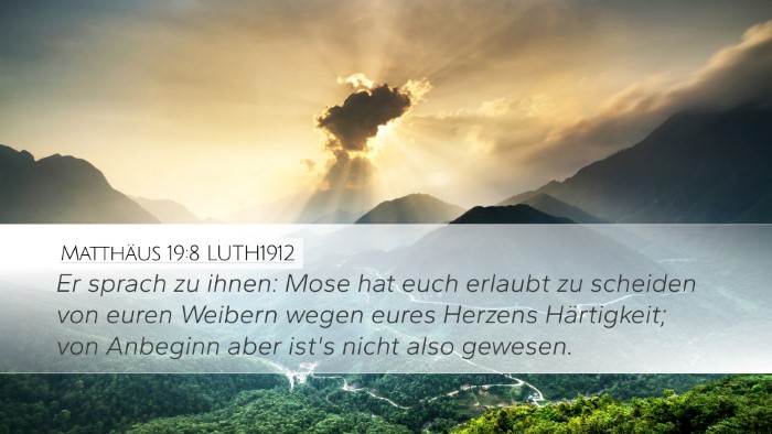 Matthäus 19:8 LUTH1912 Bible Verse Image