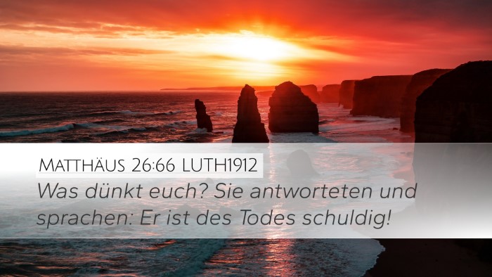 Matthäus 26:66 LUTH1912 Bible Verse Image