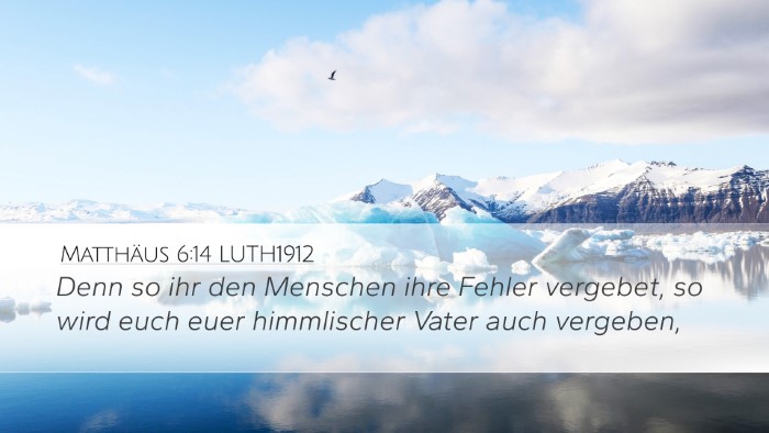 Matthäus 6:14 LUTH1912 Bible Verse Image