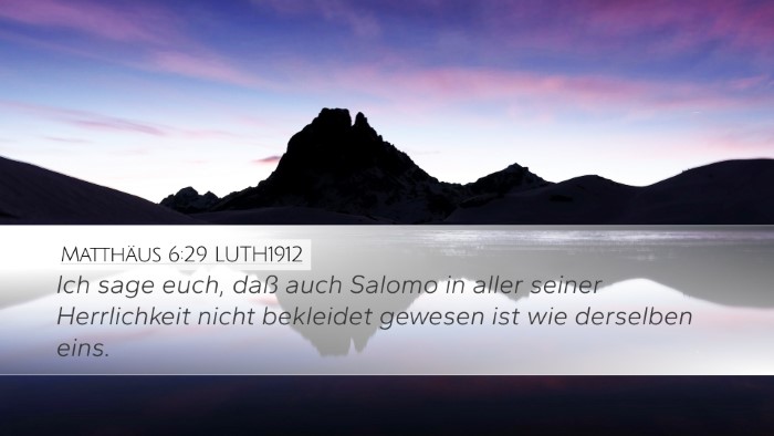 Matthäus 6:29 LUTH1912 Bible Verse Image