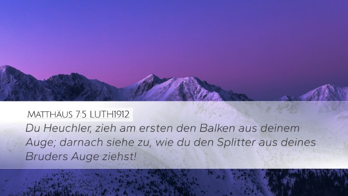 Matthäus 7:5 LUTH1912 Bible Verse Image