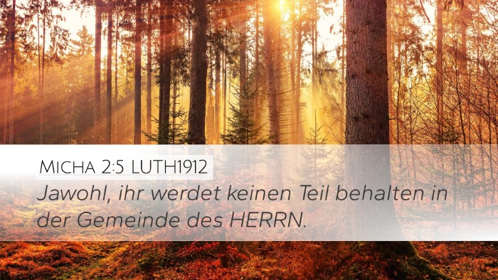 Micha 2:5 LUTH1912 Bible Verse Image