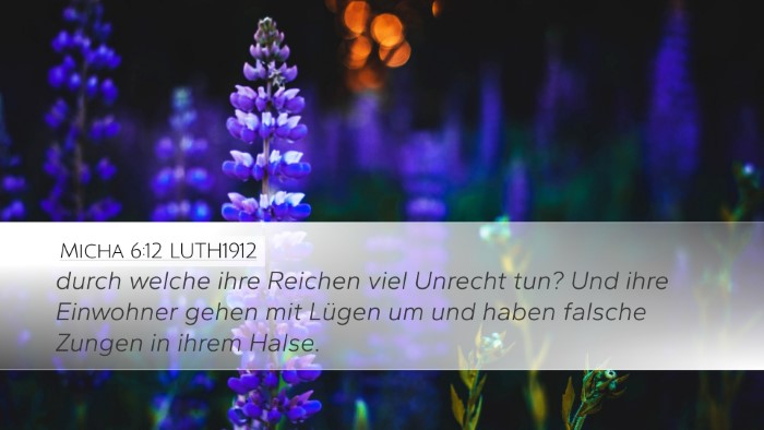 Micha 6:12 LUTH1912 Bible Verse Image