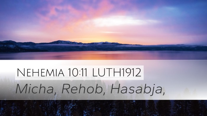 Nehemia 10:11 LUTH1912 Desktop Wallpaper - Micha, Rehob, - Desktop Bible Verse Wallpaper