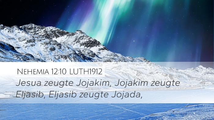 Nehemia 12:10 LUTH1912 Desktop Wallpaper - Jesua zeugte Jojakim, Jojakim zeugte Eljasib, - Desktop Bible Verse Wallpaper