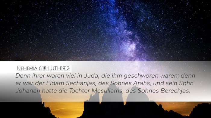 Nehemia 6:18 LUTH1912 Bible Verse Image