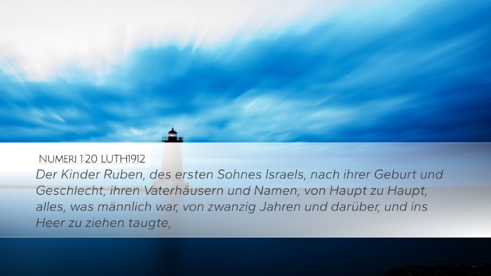 Numeri 1:20 LUTH1912 Desktop Wallpaper - Der Kinder Ruben, des ersten Sohnes Israels, nach - Desktop Bible Verse Wallpaper