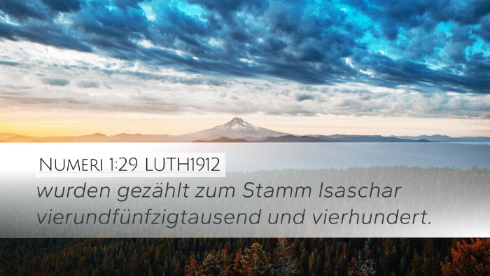 Numeri 1:29 LUTH1912 Desktop Wallpaper - wurden gezählt zum Stamm Isaschar - Desktop Bible Verse Wallpaper
