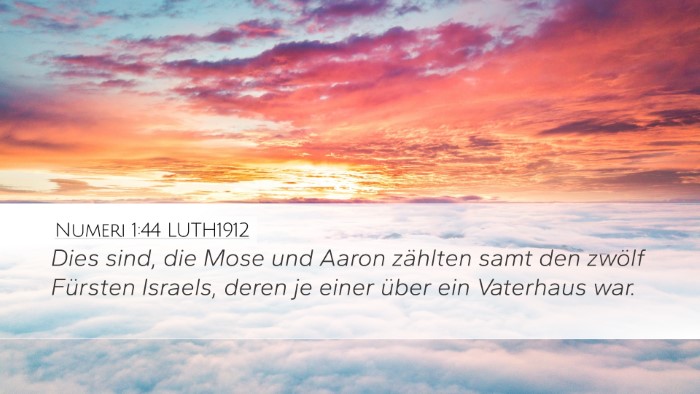 Numeri 1:44 LUTH1912 Desktop Wallpaper - Dies sind, die Mose und Aaron zählten samt den - Desktop Bible Verse Wallpaper