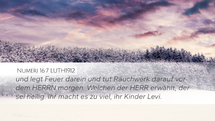 Numeri 16:7 LUTH1912 Bible Verse Image