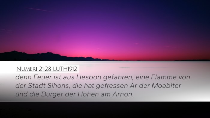 Numeri 21:28 LUTH1912 Bible Verse Image