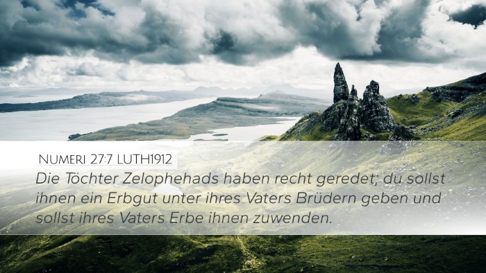 Numeri 27:7 LUTH1912 Bible Verse Image