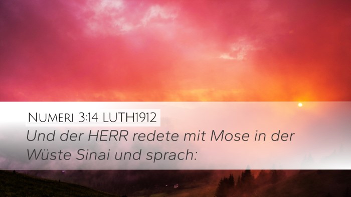Numeri 3:14 LUTH1912 Desktop Wallpaper - Und der HERR redete mit Mose in der Wüste Sinai - Desktop Bible Verse Wallpaper