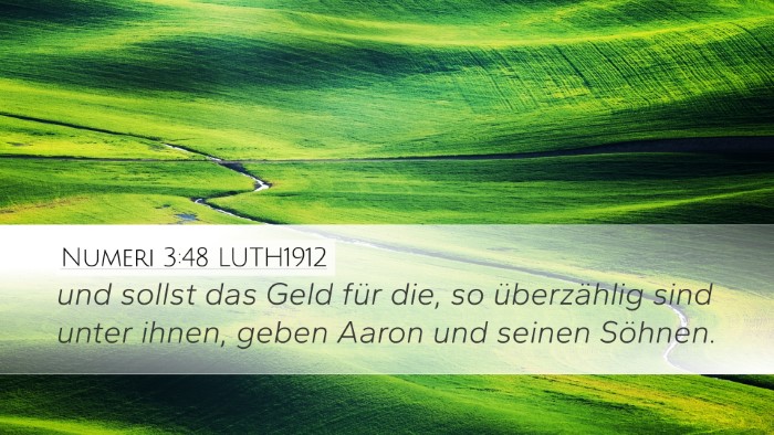 Numeri 3:48 LUTH1912 Desktop Wallpaper - und sollst das Geld für die, so überzählig - Desktop Bible Verse Wallpaper