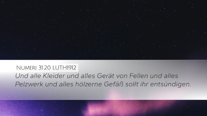 Numeri 31:20 LUTH1912 Desktop Wallpaper - Und alle Kleider und alles Gerät von Fellen und - Desktop Bible Verse Wallpaper
