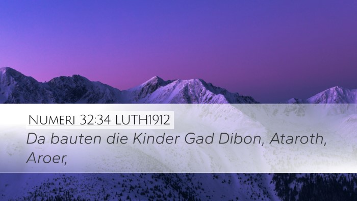 Numeri 32:34 LUTH1912 Bible Verse Image