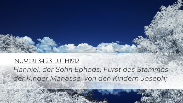 Numeri 34:23 LUTH1912 Desktop Wallpaper - Hanniel, der Sohn Ephods, Fürst des Stammes der - Desktop Bible Verse Wallpaper