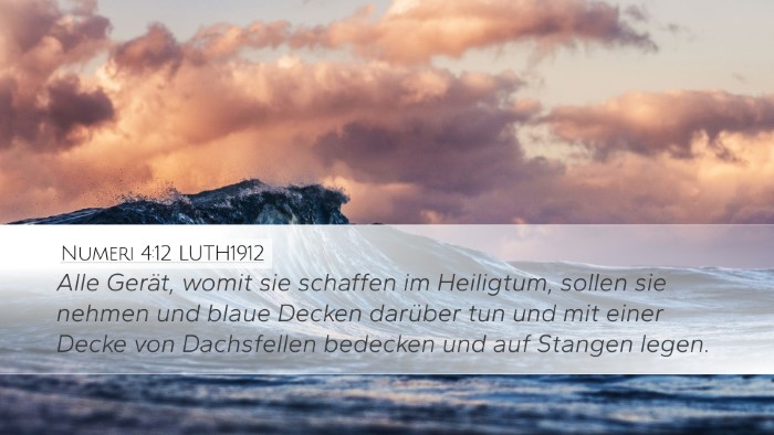 Numeri 4:12 LUTH1912 Desktop Wallpaper - Alle Gerät, womit sie schaffen im Heiligtum, - Desktop Bible Verse Wallpaper