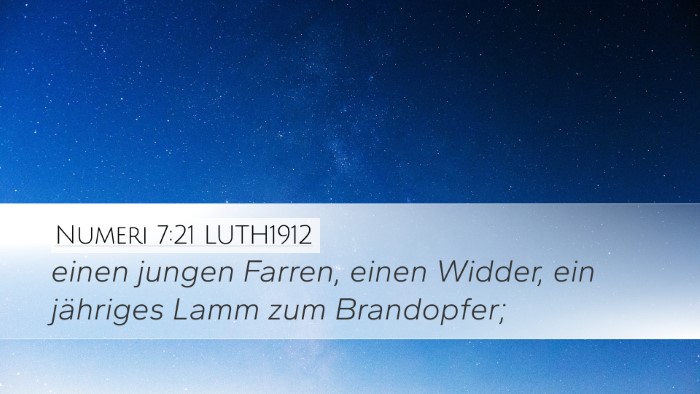 Numeri 7:21 LUTH1912 Desktop Wallpaper - einen jungen Farren, einen Widder, ein jähriges - Desktop Bible Verse Wallpaper