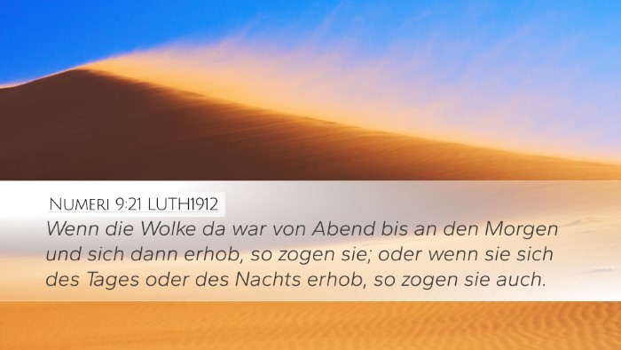 Numeri 9:21 LUTH1912 Desktop Wallpaper - Wenn die Wolke da war von Abend bis an den Morgen - Desktop Bible Verse Wallpaper
