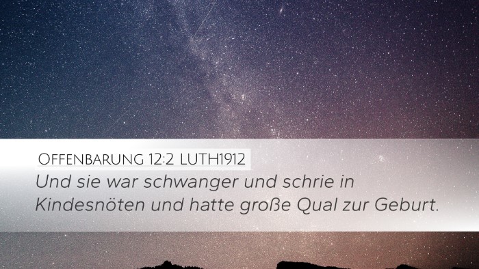 Offenbarung 12:2 LUTH1912 Bible Verse Image
