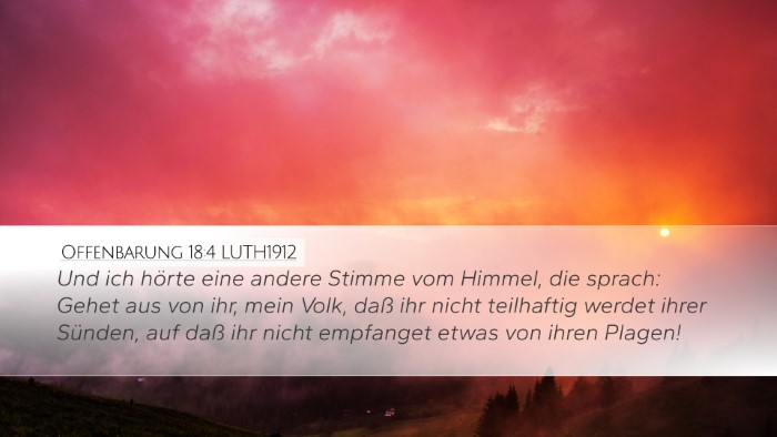 Offenbarung 18:4 LUTH1912 Bible Verse Image
