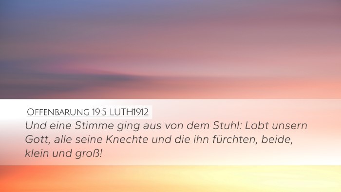 Offenbarung 19:5 LUTH1912 Bible Verse Image