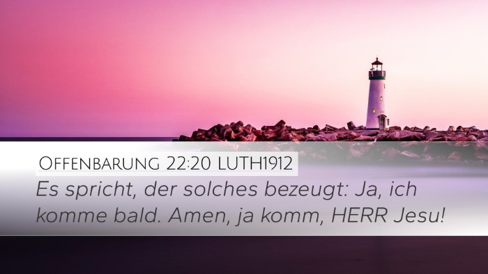 Offenbarung 22:20 LUTH1912 Bible Verse Image