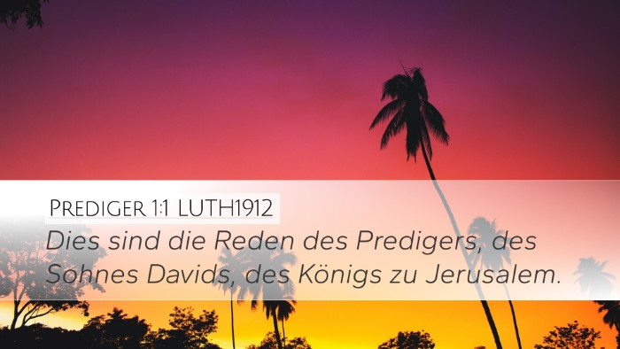 Prediger 1:1 LUTH1912 Bible Verse Image