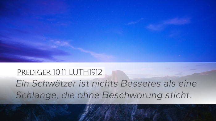 Prediger 10:11 LUTH1912 Bible Verse Image