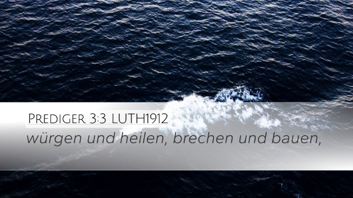 Prediger 3:3 LUTH1912 Desktop Wallpaper - würgen und heilen, brechen und - Desktop Bible Verse Wallpaper