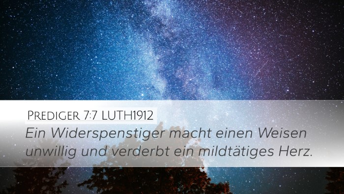 Prediger 7:7 LUTH1912 Bible Verse Image