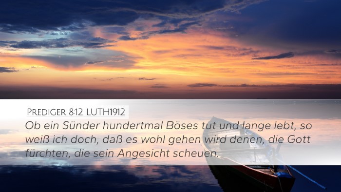 Prediger 8:12 LUTH1912 Bible Verse Image