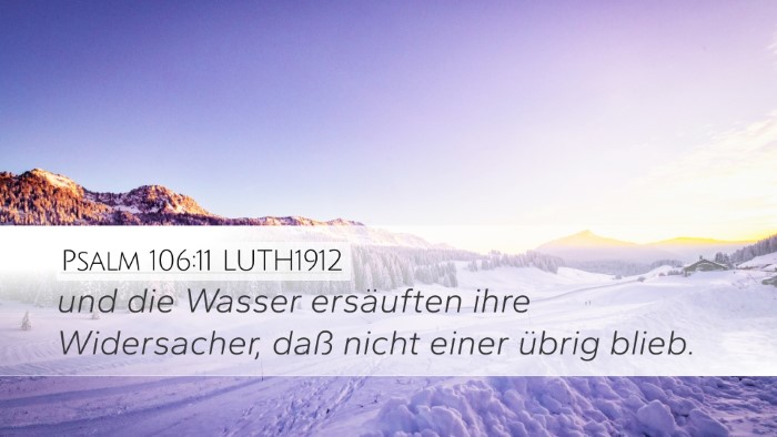 Psalm 106:11 LUTH1912 Bible Verse Image