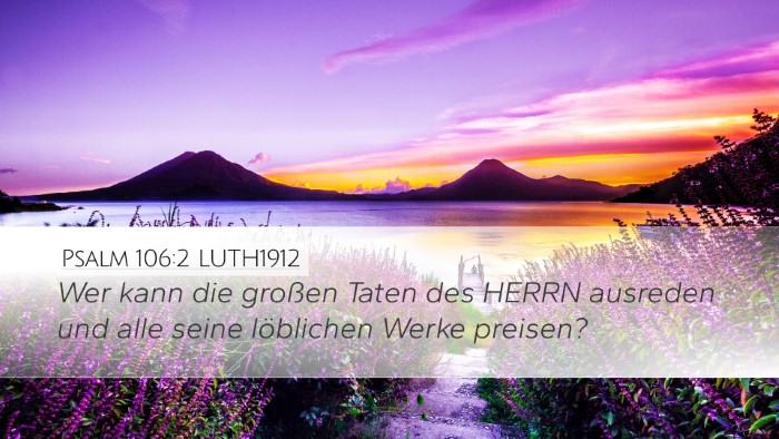 Psalm 106:2 LUTH1912 Bible Verse Image