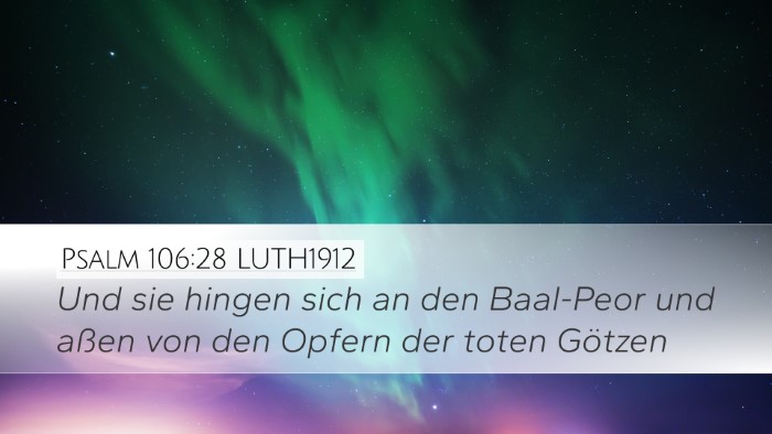 Psalm 106:28 LUTH1912 Bible Verse Image