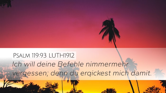 Psalm 119:93 LUTH1912 Bible Verse Image