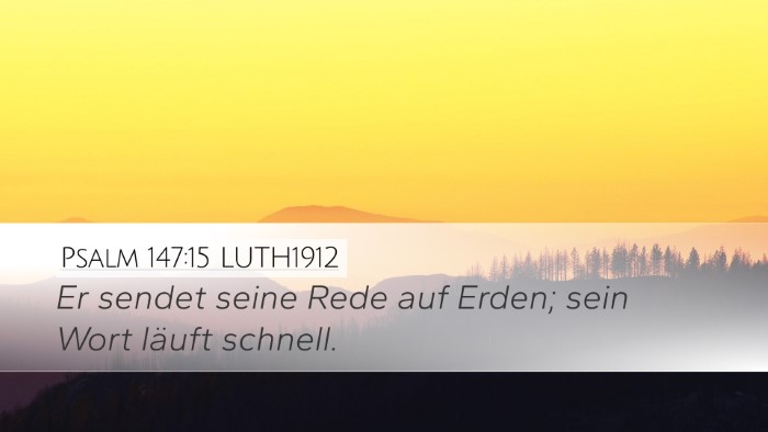 Psalm 147:15 LUTH1912 Bible Verse Image