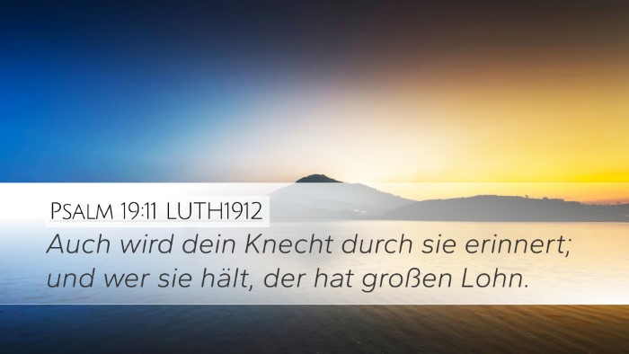 Psalm 19:11 LUTH1912 Bible Verse Image