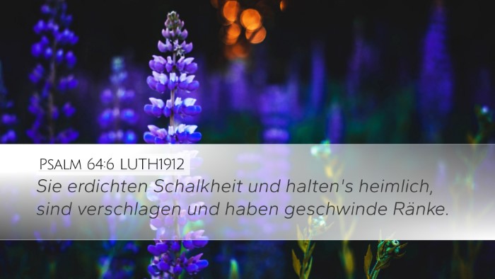 Psalm 64:6 LUTH1912 Bible Verse Image