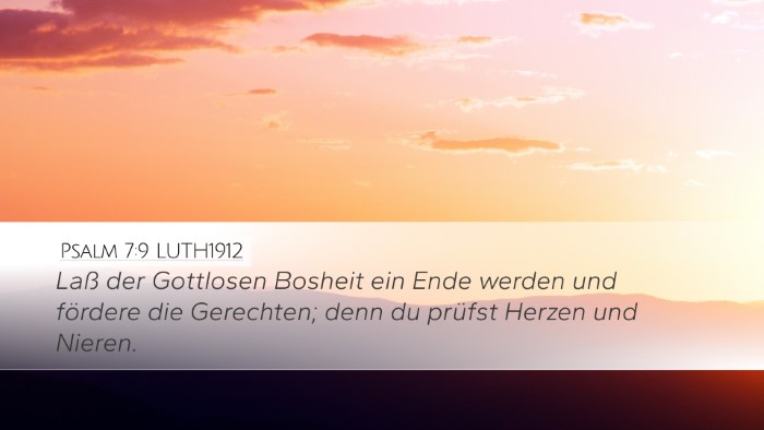 Psalm 7:9 LUTH1912 Desktop Wallpaper - Laß der Gottlosen Bosheit ein Ende werden und - Desktop Bible Verse Wallpaper