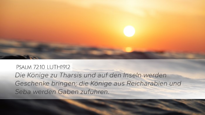 Psalm 72:10 LUTH1912 Bible Verse Image