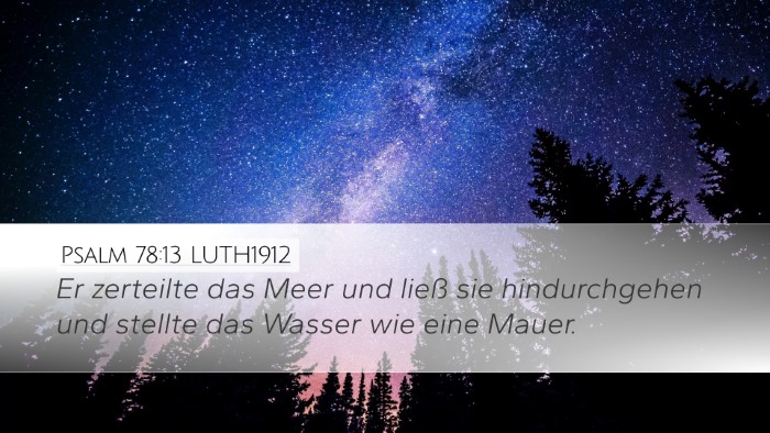 Psalm 78:13 LUTH1912 Bible Verse Image