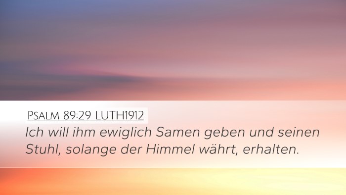 Psalm 89:29 LUTH1912 Bible Verse Image