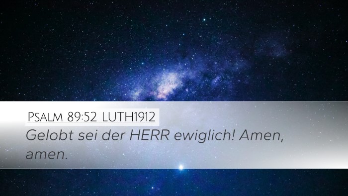 Psalm 89:52 LUTH1912 Bible Verse Image