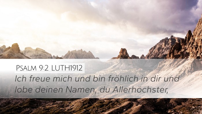 Psalm 9:2 LUTH1912 Bible Verse Image