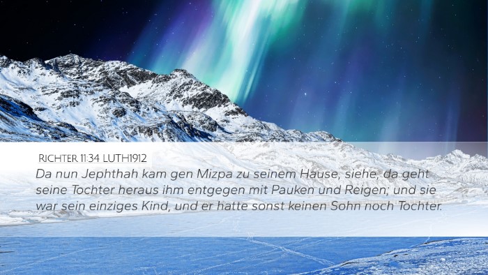 Richter 11:34 LUTH1912 Bible Verse Image