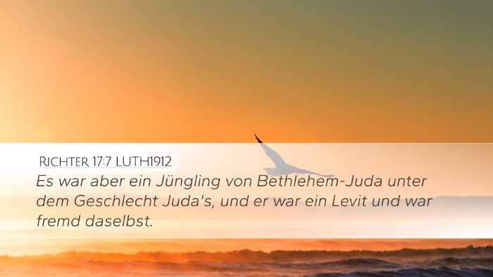 Richter 17:7 LUTH1912 Desktop Wallpaper - Es war aber ein Jüngling von Bethlehem-Juda - Desktop Bible Verse Wallpaper