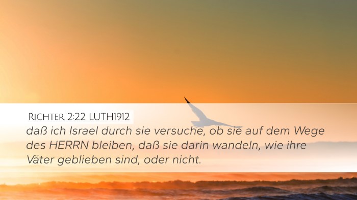 Richter 2:22 LUTH1912 Bible Verse Image